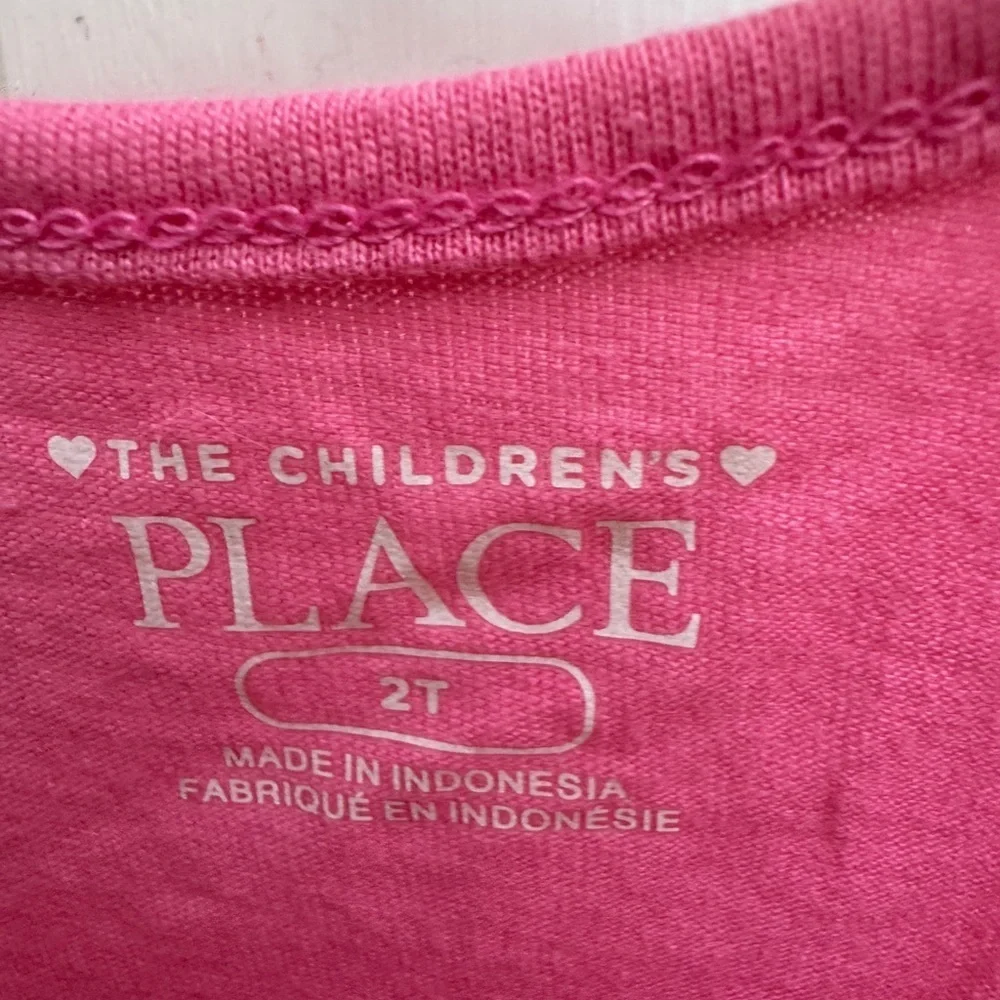 The Children's Place 2T Girls Button Down Pink Tank Top with Tie Front Detail